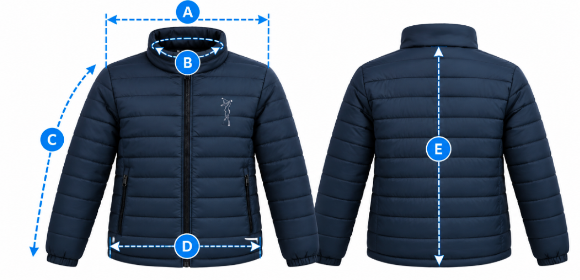 Schéma de mesure veste matelassée